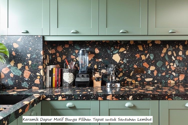 Keramik Dapur Motif Bunga